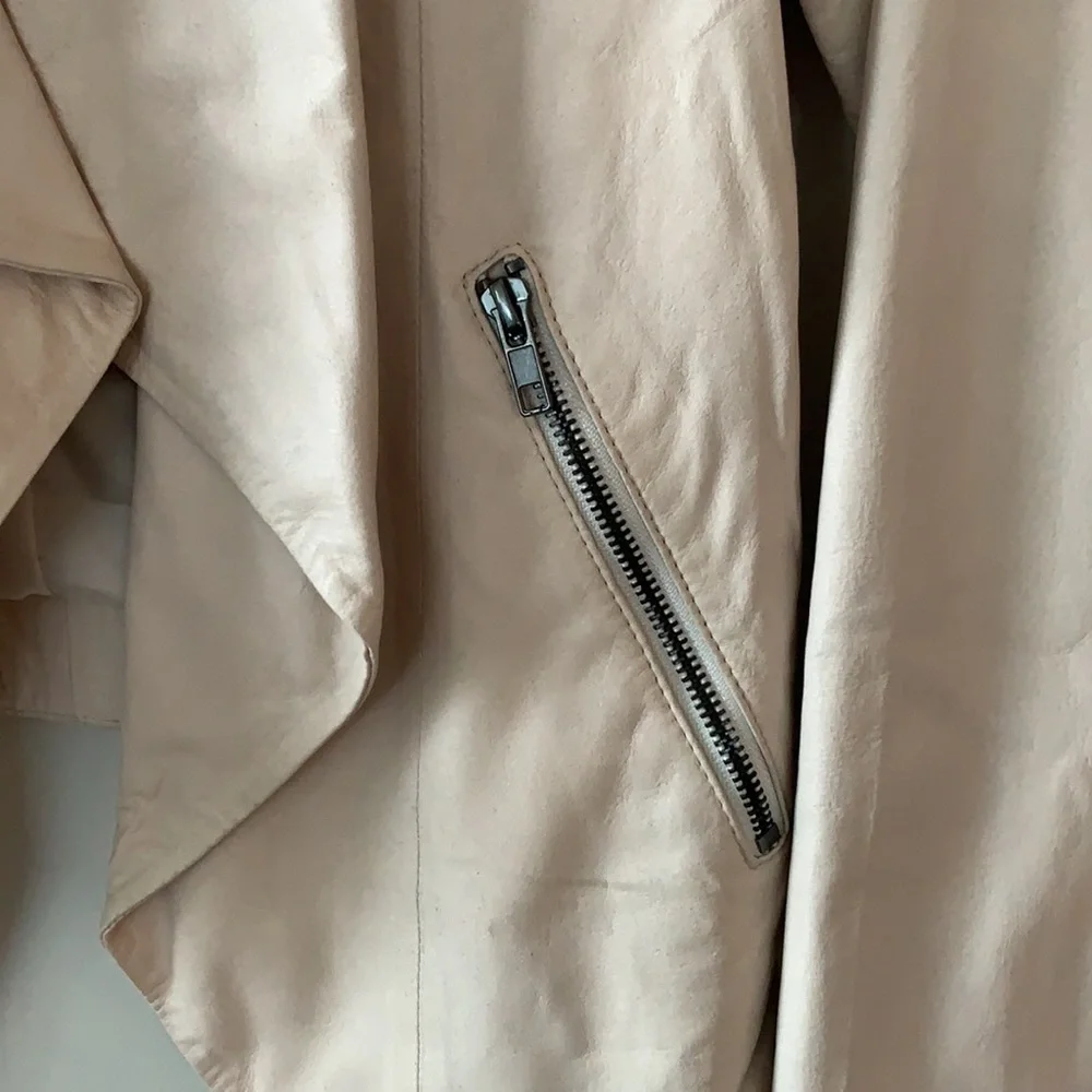 BB Dakota Kenrick Leather Draped Front Jacket - Picture 8 of 13